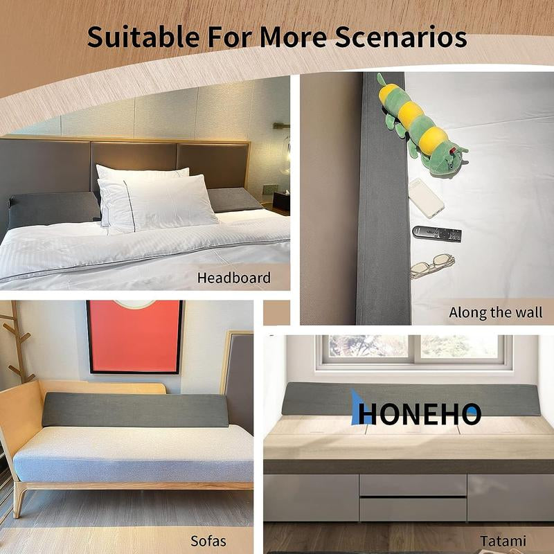 Bed Wedge Pillow for Headboard King Size(76"X10"X6"), Bed Gap Filler(0-7"), Triangle Pillow Wedge for Reading Sleeping Rest, between Your Headboard and Mattress(Grey)