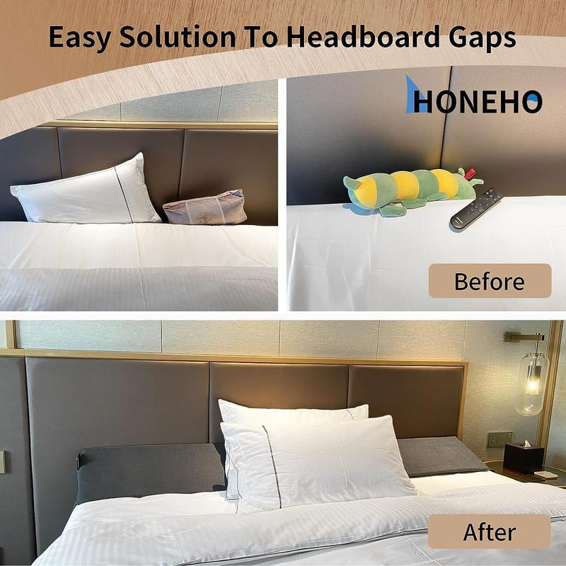 Bed Wedge Pillow for Headboard King Size(76"X10"X6"), Bed Gap Filler(0-7"), Triangle Pillow Wedge for Reading Sleeping Rest, between Your Headboard and Mattress(Grey)