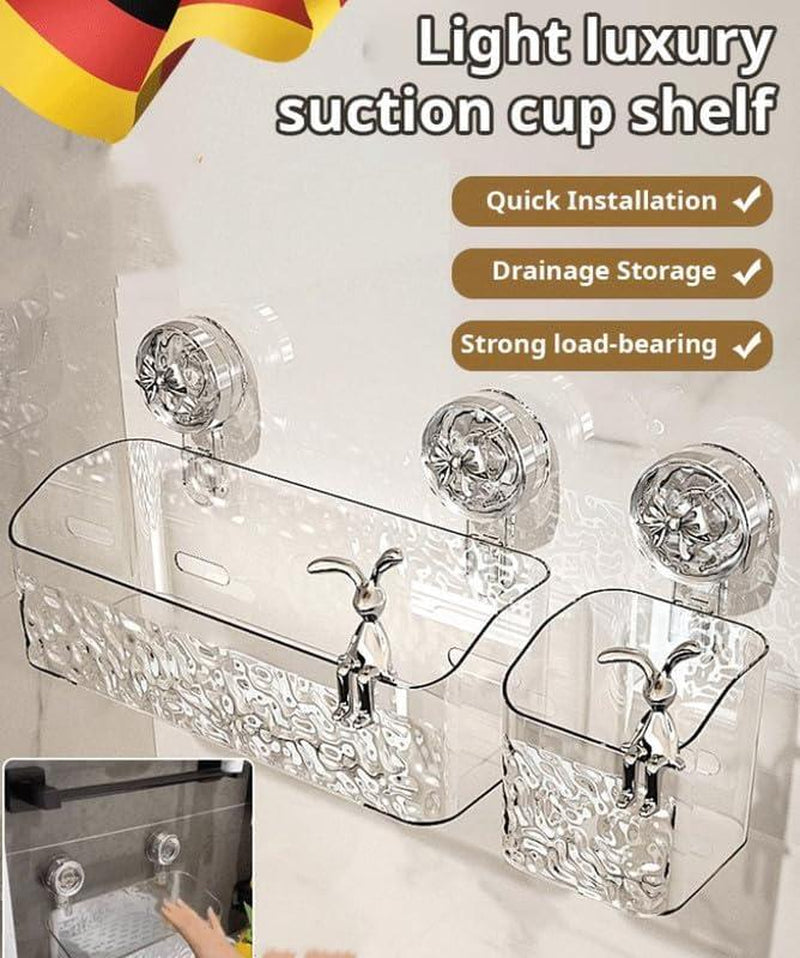 Light Luxury Glacier Pattern Suction Cup Shower Dispenser and Soap Organizer Corner Caddy