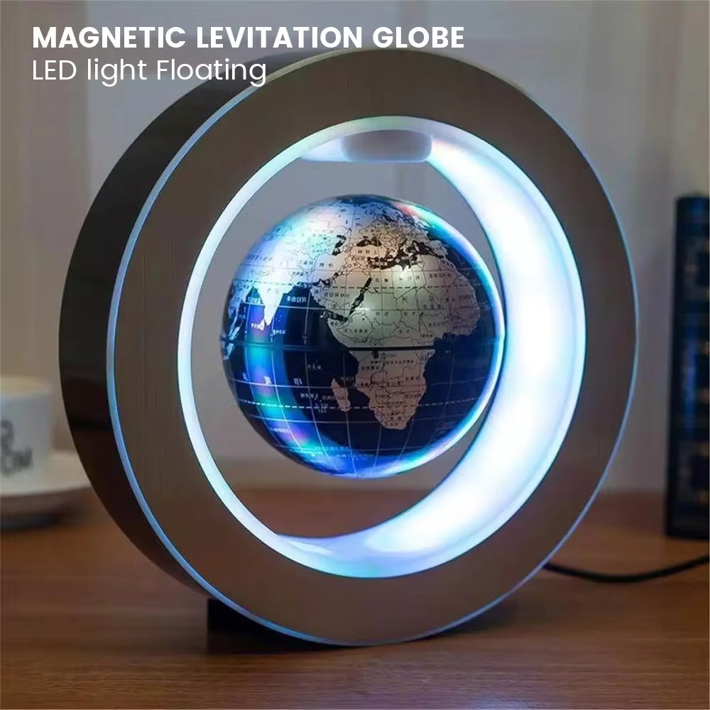 Magnetic Levitation Globe with LED Lighting - Rotating World Map Floating Lamp for Bedside Decor and Unique Gift Idea