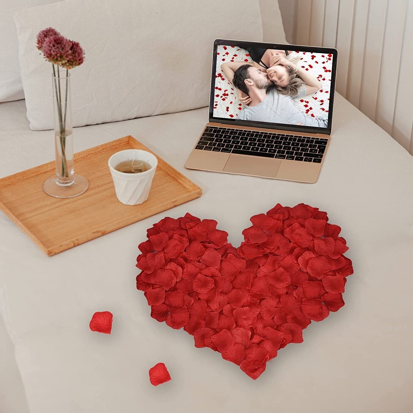 Rose Petals Valentines Day Gifts for Her Him Decoration Table Bed Love Scene