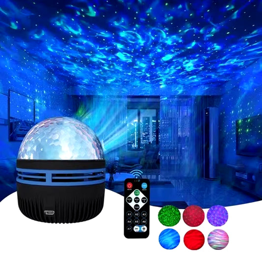 USB Galaxy Projector Aurora 5V Night Lights Auto Rotating RGB Colorful Nightlights Remote Control Home Theater Room Decoration