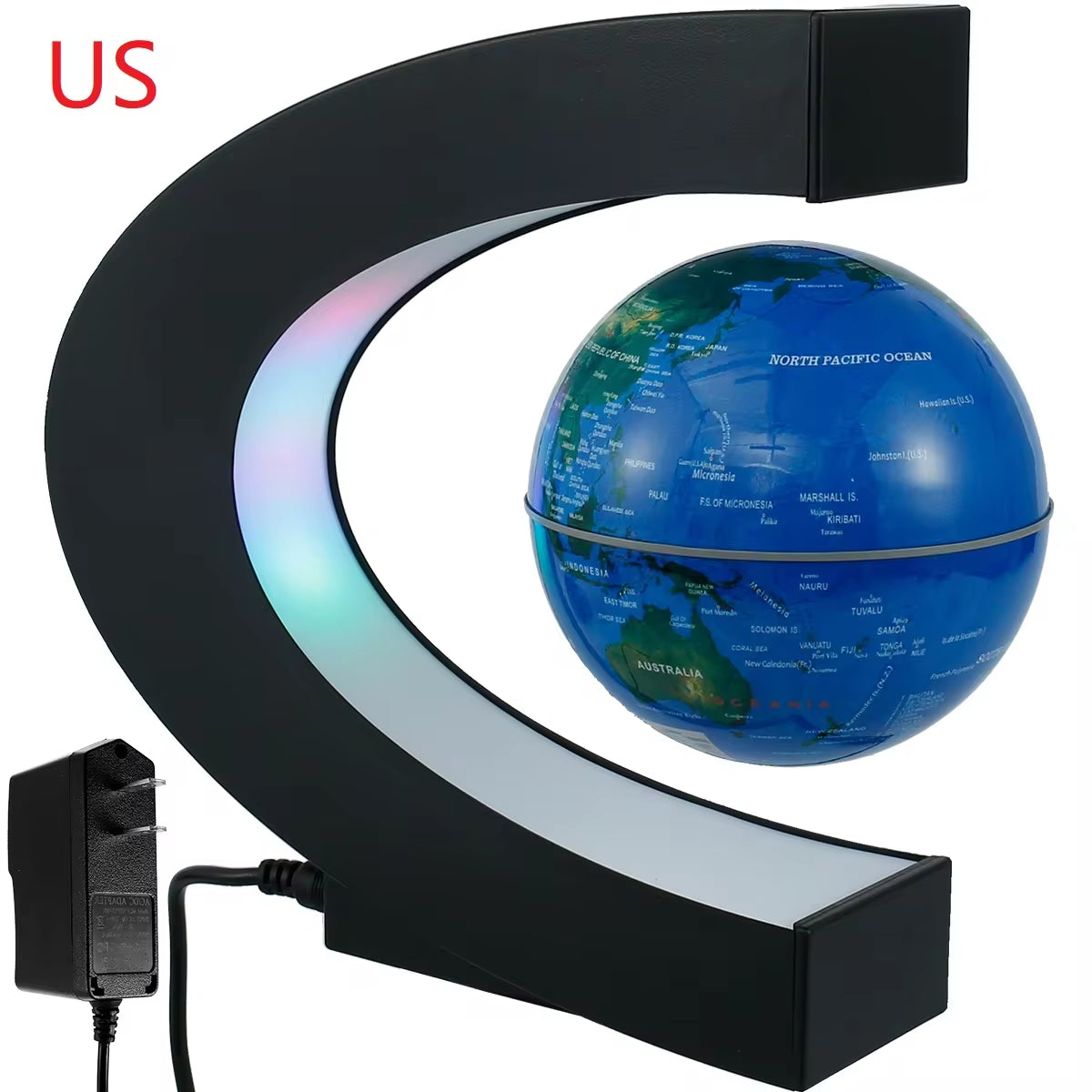 Magnetic Levitation Globe with LED Lighting - Rotating World Map Floating Lamp for Bedside Decor and Unique Gift Idea