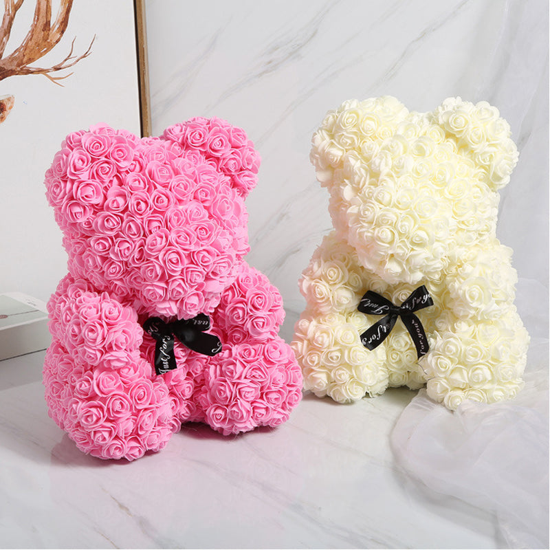 25Cm Cute Flower Rose Bear Handmade Valentines Day 2020 Gift