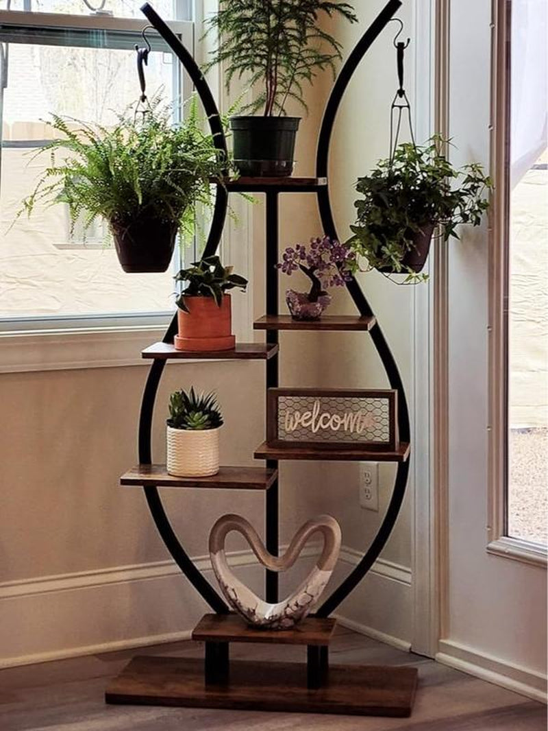 Stylish Plant Stand Indoor Tall Plant Shelf Metal Tiered Hanging Shelf Organiser Rack