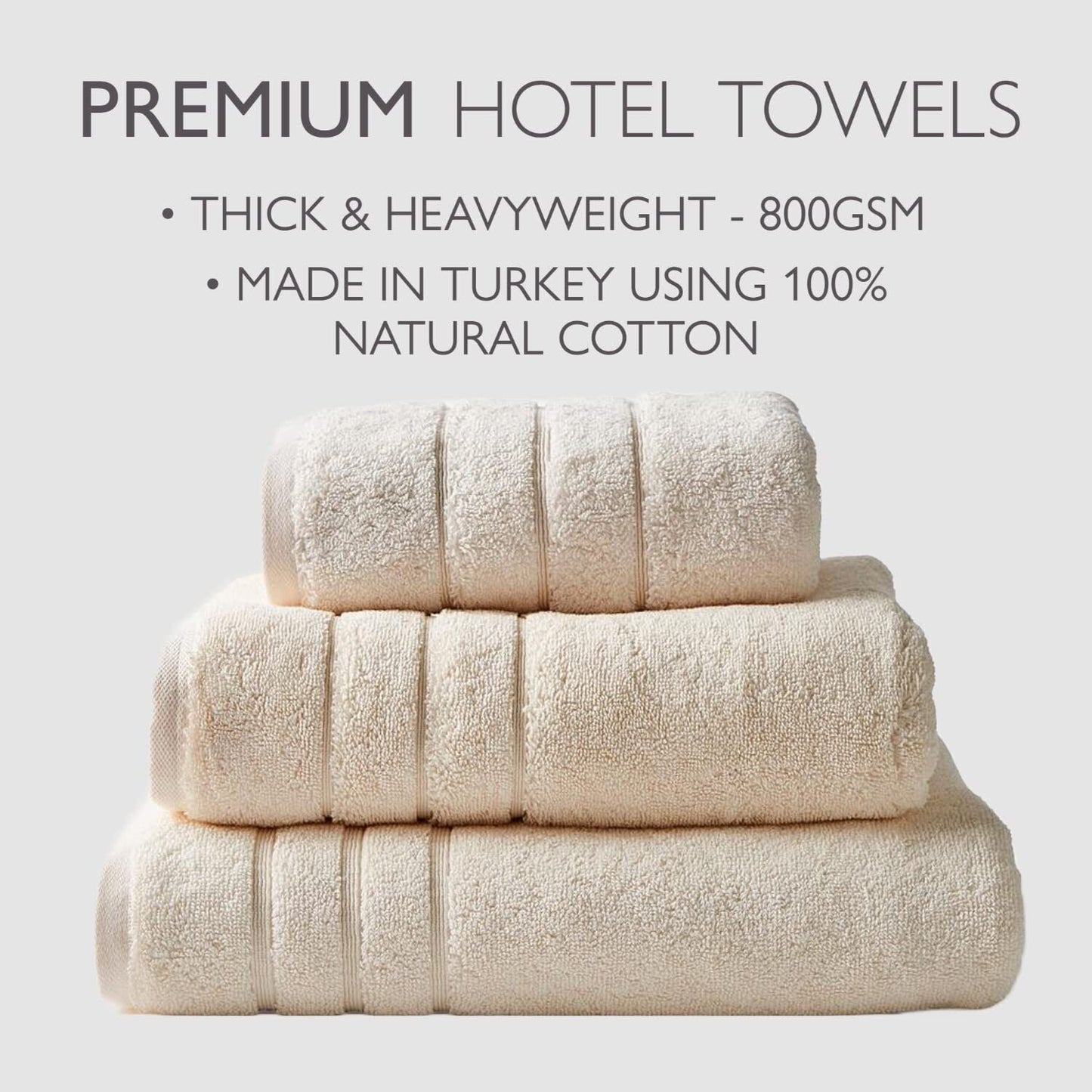 Hotel Premium Hand Bath Towels Sheet Heavyweight 800Gsm Luxury Soft Thick Towel