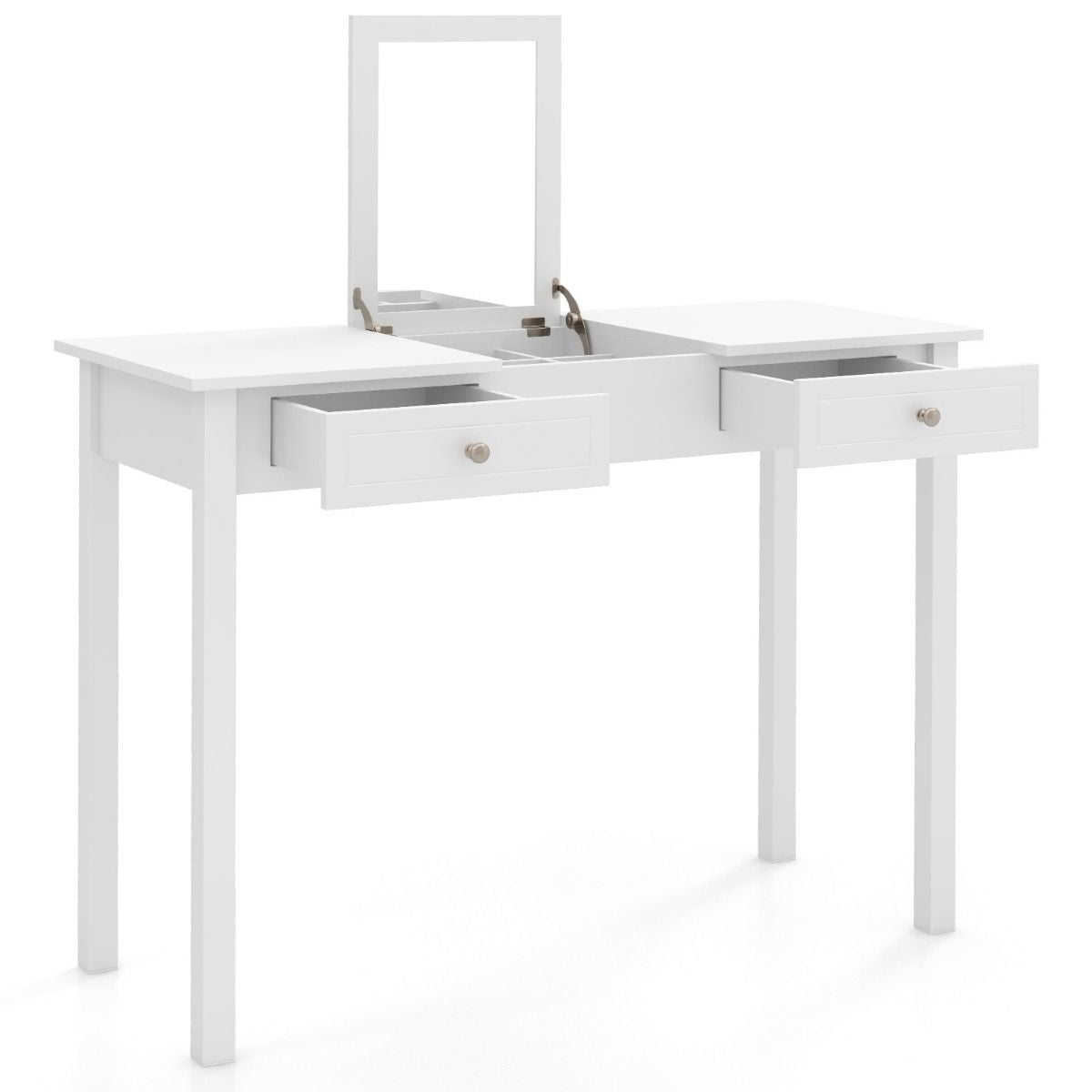 Vanity Desk with Flip Top Mirror and Drawers for Studying Working Writing