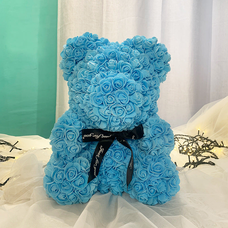 25Cm Cute Flower Rose Bear Handmade Valentines Day 2020 Gift