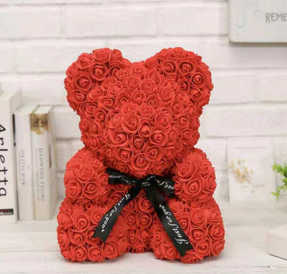 25Cm Cute Flower Rose Bear Handmade Valentines Day 2020 Gift