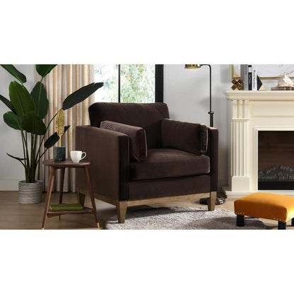 Knox 36" Modern Farmhouse Arm Chair, Deep Brown