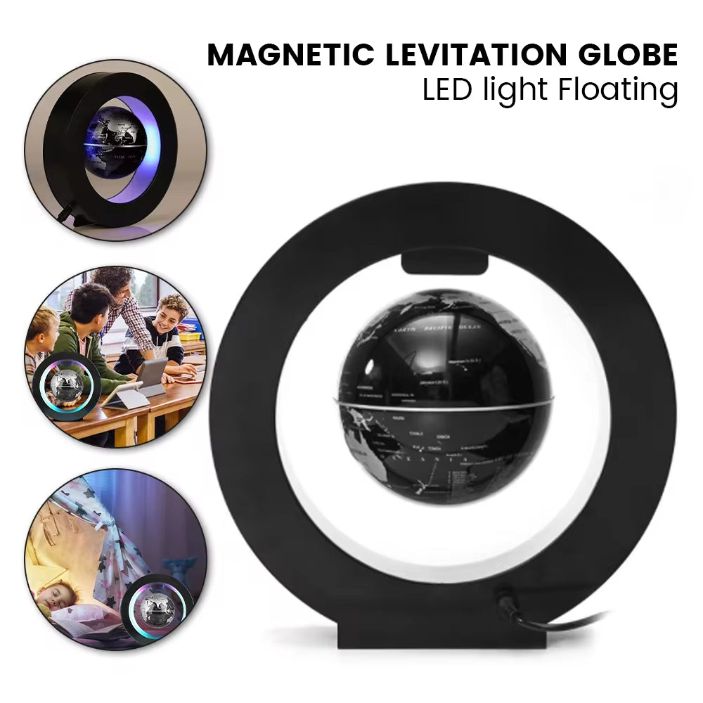 Magnetic Levitation Globe with LED Lighting - Rotating World Map Floating Lamp for Bedside Decor and Unique Gift Idea