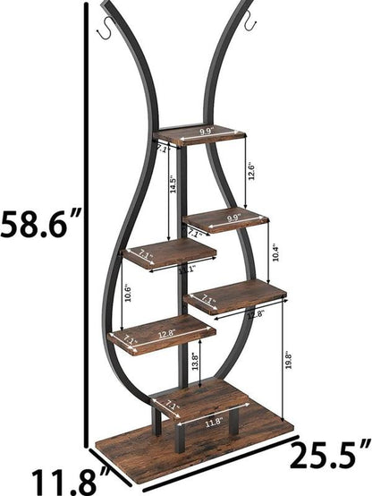 Stylish Plant Stand Indoor Tall Plant Shelf Metal Tiered Hanging Shelf Organiser Rack