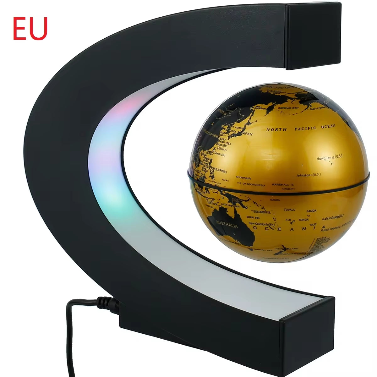 Magnetic Levitation Globe with LED Lighting - Rotating World Map Floating Lamp for Bedside Decor and Unique Gift Idea