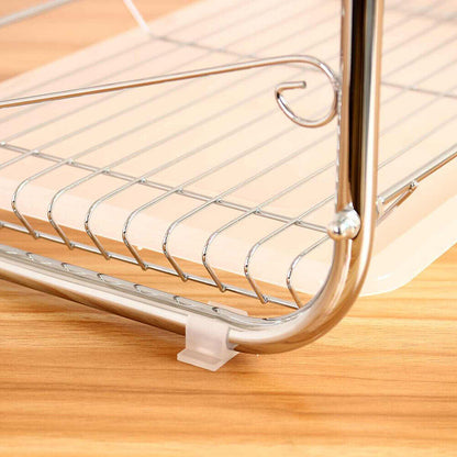 3 Tier Dish Drainer Rack with Drip Tray Kitchen Drying Rack Bowl Plate Holder UK