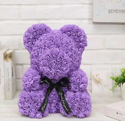 25Cm Cute Flower Rose Bear Handmade Valentines Day 2020 Gift